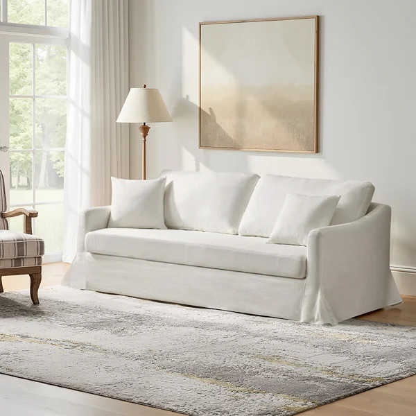 Wimberly 80.5" Farmhouse Upholstered Slipcovered Sofa | Wayfair North America