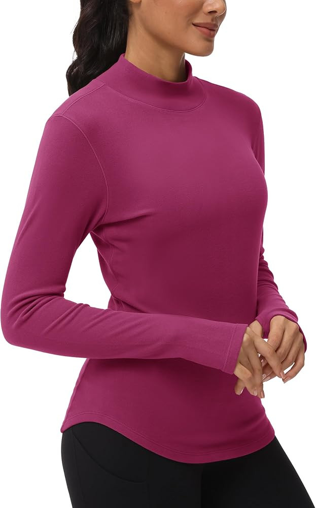 THE GYM PEOPLE Fleece Mock Turtleneck Pullover Base Layer Shirts Long Sleeve Workout Tops with Th... | Amazon (US)
