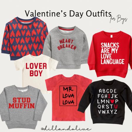 Valentine’s Day Outfits for Boys | Valentines Day Sweaters | Valentines Day T-shirts | Vday Tees for kids 

#LTKHoliday 

#LTKkids #LTKSeasonal #LTKsalealert