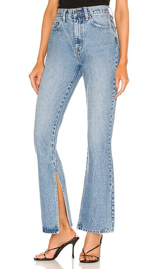 Alexa High Rise Slim Flare with Slit in Constance | Revolve Clothing (Global)
