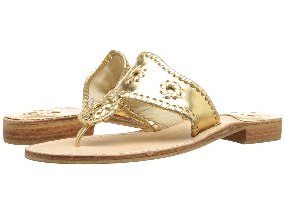 Jack Rogers - Hamptons Classic (Gold) Women's Sandals | Zappos