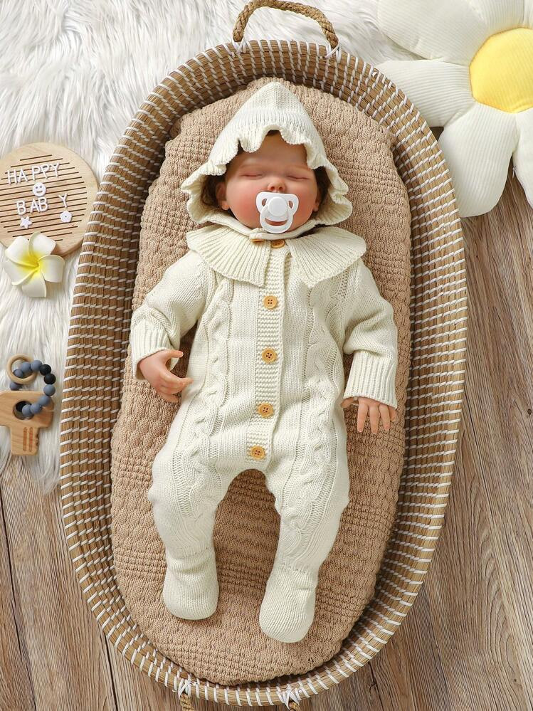 SHEIN Vintaside Kids Cute Infant & Toddler Fashion Choice! 2pcs/Set Sweater Romper With Classic T... | SHEIN