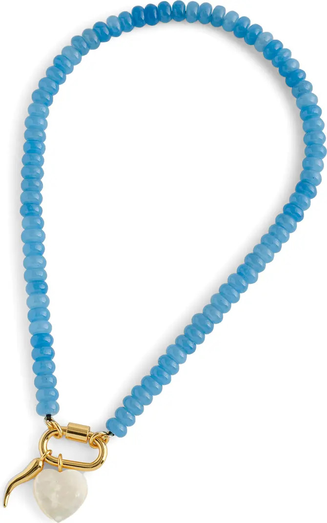 Semiprecious Beaded Carabiner Charm Necklace | Nordstrom