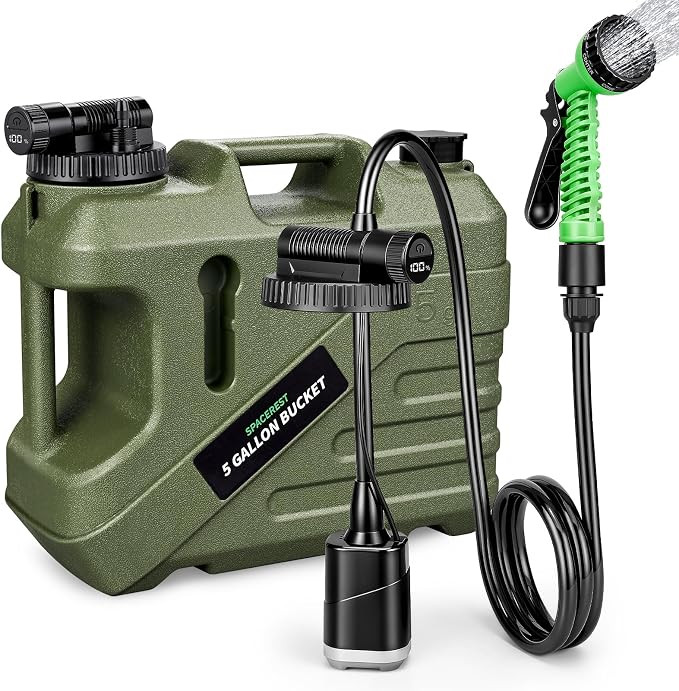 SPACEREST Portable Shower for Camping, 5-Gallon Water Tank, 1 Battery | Amazon (US)