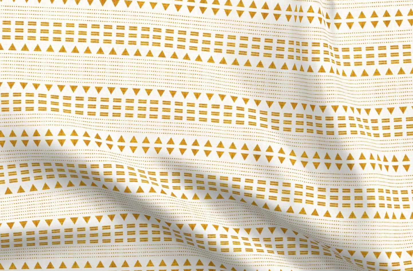 Bohemian Velvet Fabric Swatch Boho Stripe Mustard Yellow Tribal Print Modern Farmhouse Ivory White R | Spoonflower