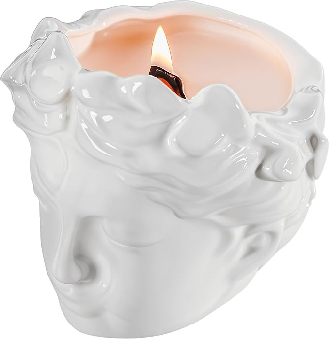 Wood Wick Candles That Crackle Like Fireplace - Anthropologie Vintage Greek Bust Face Sculpture C... | Amazon (US)