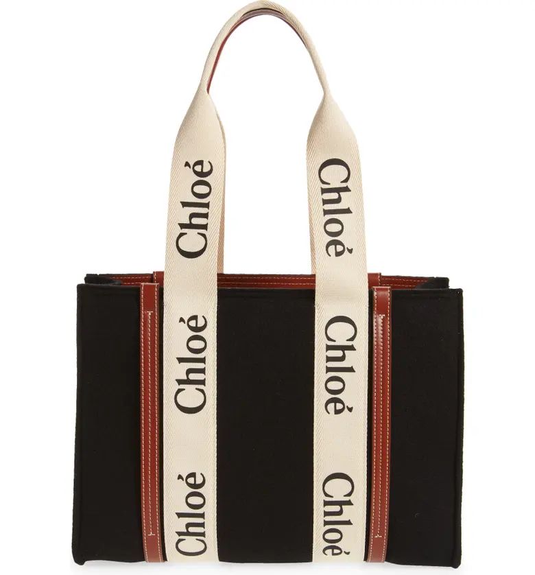 Chloé Medium Woody Logo Strap Wool Tote | Nordstrom | Nordstrom