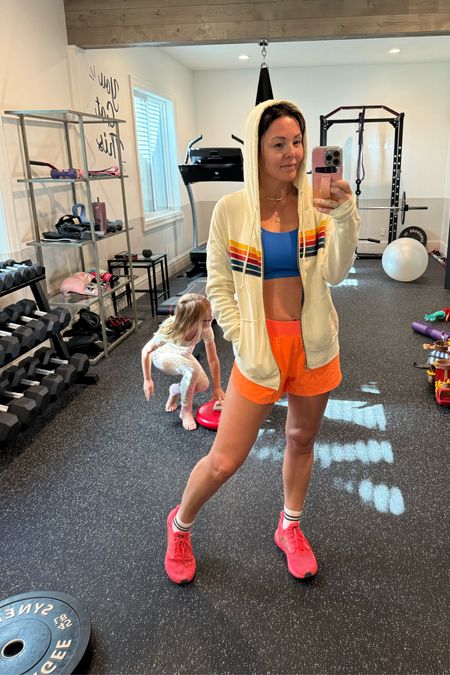 Softest retro hoodie- I love this brand. Wearing small

Lululemon lookalike shorts (I have 3 colors)and best sports bras too!
Wearing size small in shorts and medium in bra 

#LTKActive #LTKFitness