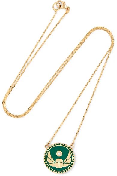 Foundrae - Protection 18-karat Gold, Diamond And Enamel Necklace | NET-A-PORTER (US)