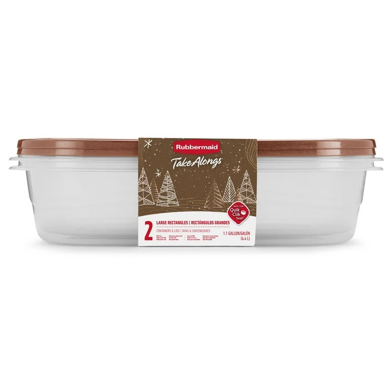 Rubbermaid TakeAlongs 1 Gallon Food Storage Containers, Set of 2, Toffee Nut Gold | Walmart (US)