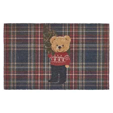 My Texas House Multicolor Teddy Plaid Outdoor Coir Doormat, 30" x 48" | Walmart (US)