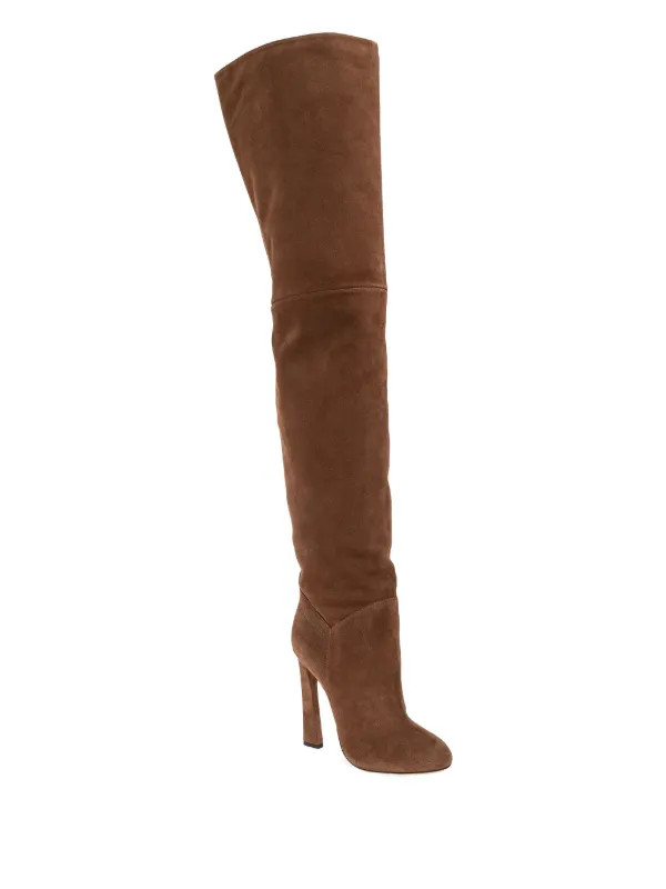 DSQUARED2 Suede over-the-knee Heeled Boots | Brown | FARFETCH | Farfetch Global