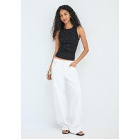 Stradivarius Jewelled racerback top  Black S | Stradivarius (UK)