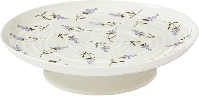 Portmeirion Sophie Conran Lavandula Footed Cake Plate | 12-Inch Porcelain Cake Stand | White Roun... | Amazon (US)