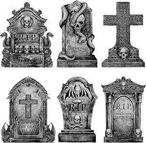 Halloween Decorations Outdoor Graveyard Tombstones: 6ct Large Tombstones Halloween Decor Yard Sig... | Amazon (US)
