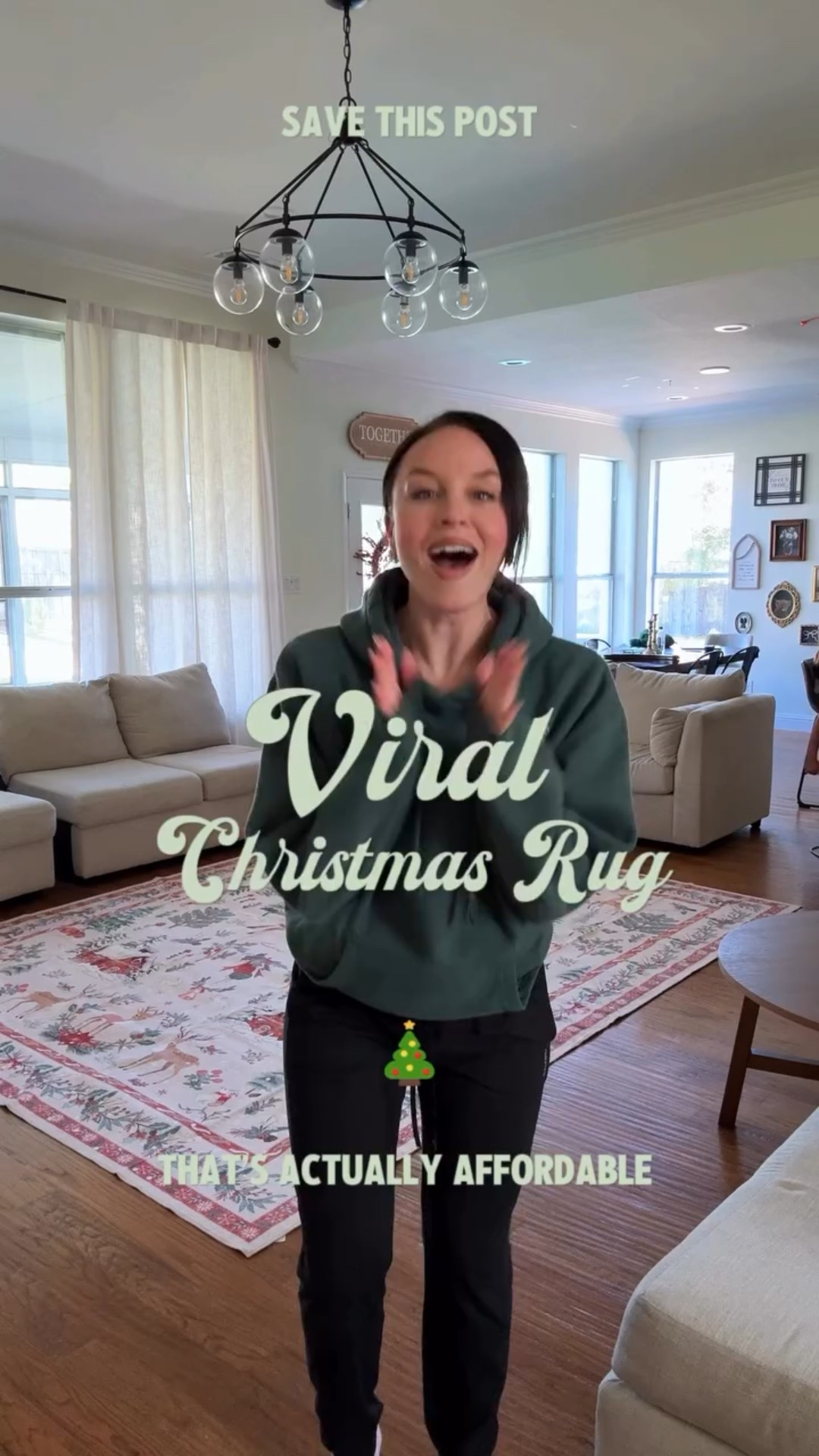 Okay… THIS RUG. I’m not kidding — it completely transformed this living room into the coziest Christmas moment. 🎄✨

And before you ask… YES, it’s already selling out in multiple styles.
If you want the link + my 15% off code,
COMMENT “🎄” below and I’ll send it right over before it’s gone.

It’s festive without being loud, blends perfectly with my neutrals, and it’s washable (which is basically a Christmas miracle if you have kids or pets). My kids keep laying on it like it’s a blanket. 😂

If you’ve been wanting something simple that instantly makes your home feel magical — this is that piece. Stock is moving fast, so grab it while you can. ✨🤍

#ChristmasHomeDecor #HolidayDecorFinds #CozyChristmasVibes #NeutralChristmasDecor #ChristmasAesthetic #Christmas2025 #LimitedStockAlert #HolidayHomeInspo #CozyHomeStyle #MomLifeVibes #DFWMom #HomeDecorReels #FestiveHomeStyle #ChristmasHomeTour #HolidayReady #CozySeasonFeels #lahomerugs #momlife