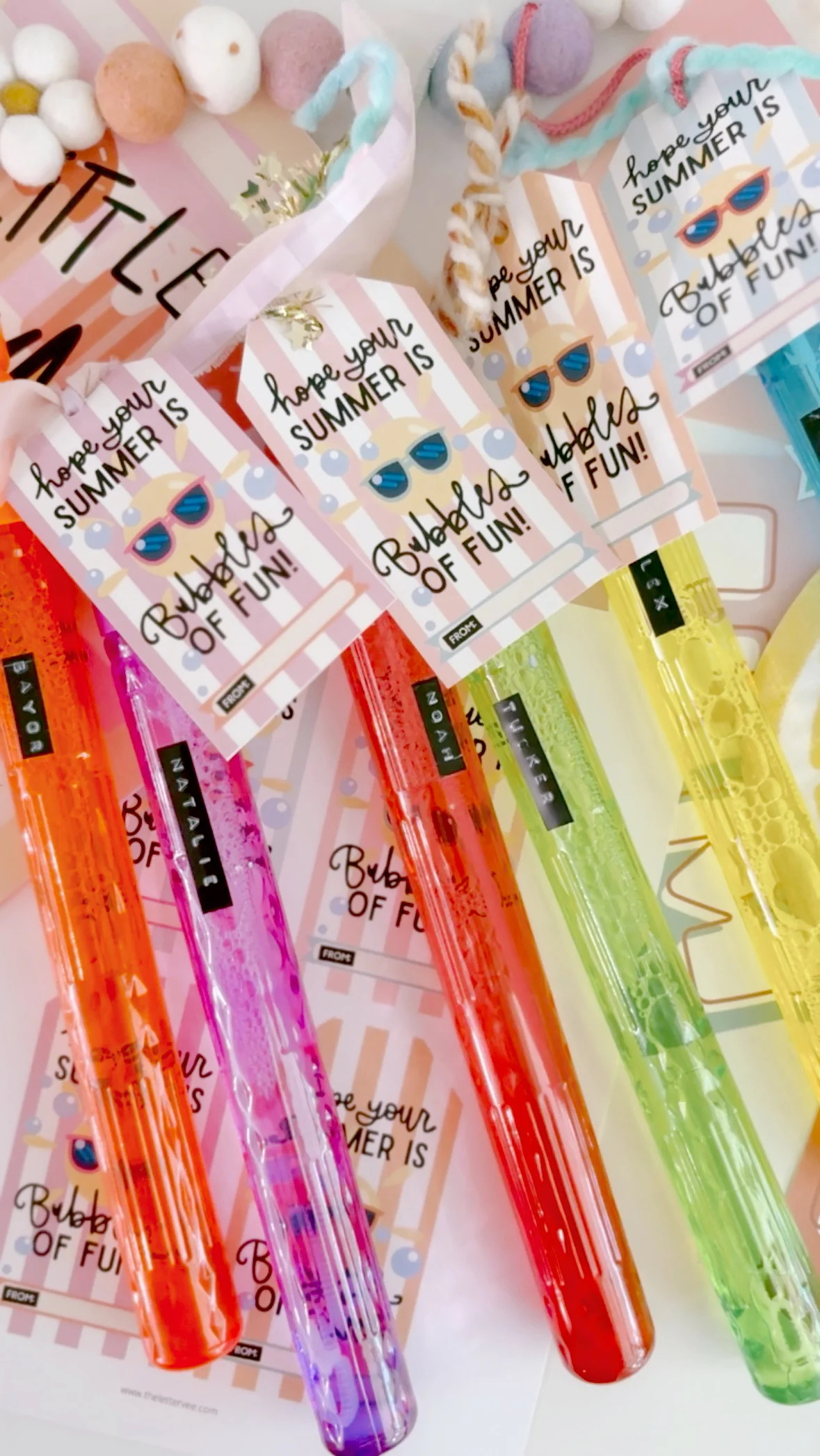 Hope your Summer is BUBBLES of fun | End of School/Summer Tags | The Letter Vee