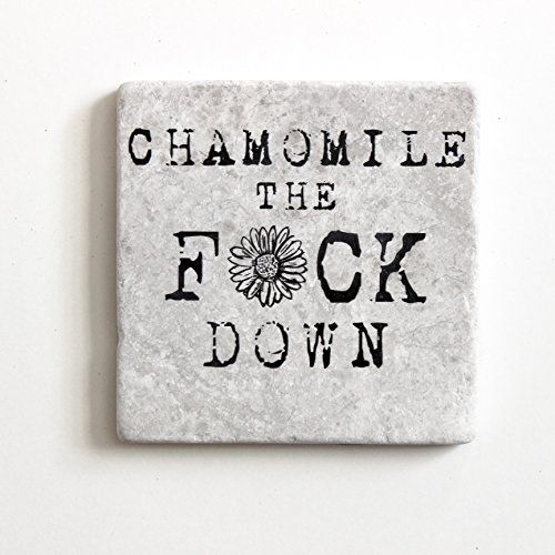 Handmade Marble Coaster | Chamomile The F ck Down | Amazon (US)