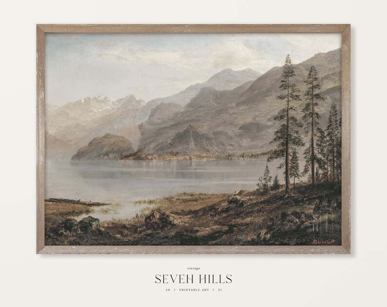 Lodge Vintage Wall Decor Printable Mountain Art Print - Etsy | Etsy (US)