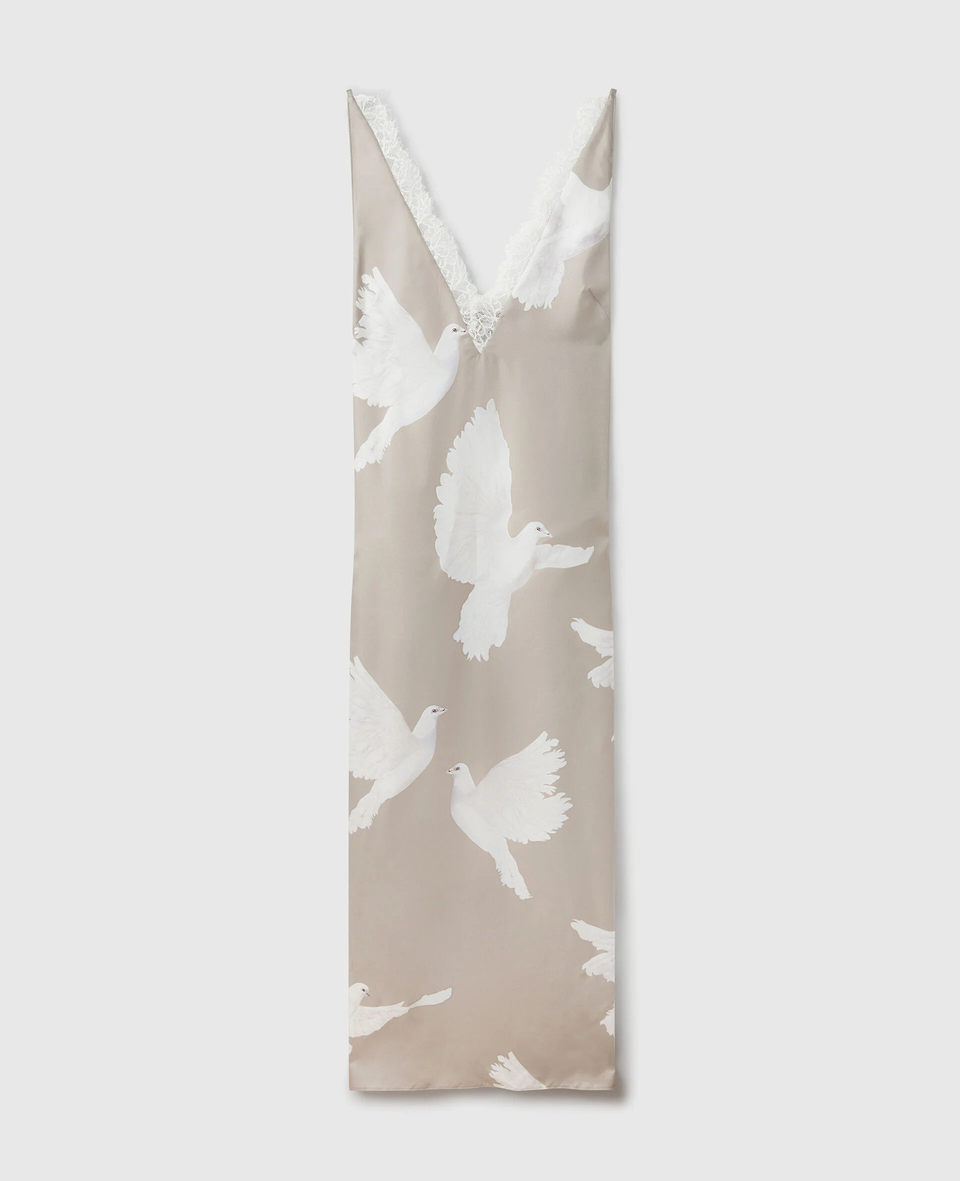 Sleeveless V-Neck Dove Print Midi Dress | Stella McCartney (Global)