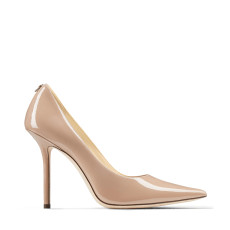 Ballet-Pink Patent-Leather Pointed Pumps with JC Emblem | Jimmy Choo (US)