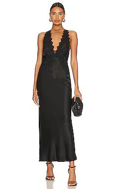 Shona Joy Camille Lace Cross Back Midi Dress in Black from Revolve.com | Revolve Clothing (Global)