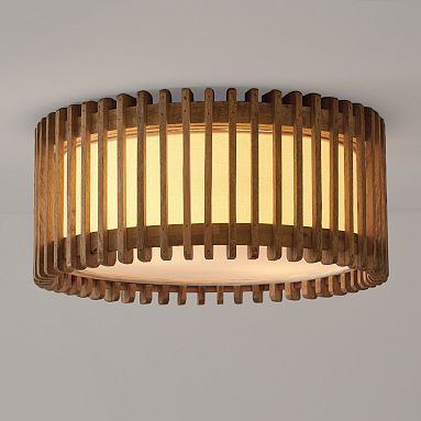 Blaine Wooden Drum Flushmount | Pottery Barn Teen | Pottery Barn Teen