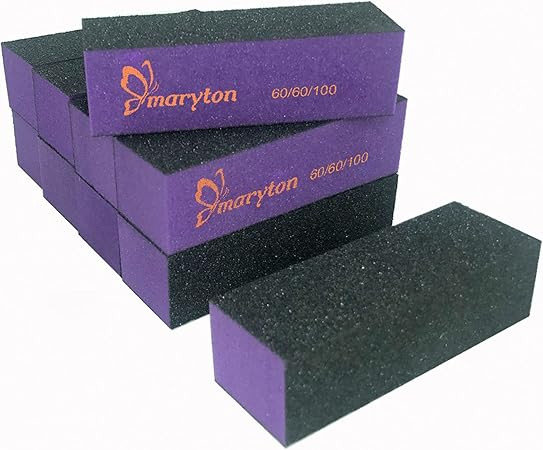 Maryton Nail Buffer Sanding Block Polisher Buffing File 60/100 Grit for Acrylic Nail Art Kit Mani... | Amazon (US)