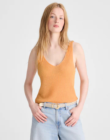 V-Neck Tank in 100% Linen | Madewell
