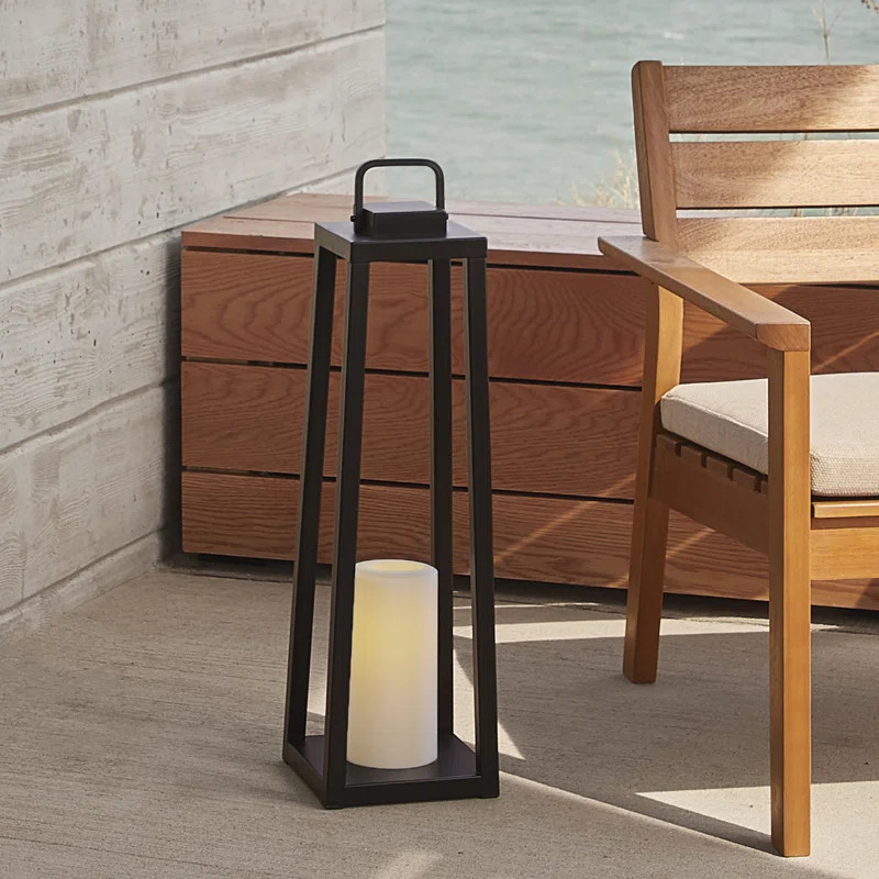 Redvale Battery Powered Integrated LED Outdoor Lantern with Electric Candle | Wayfair North America