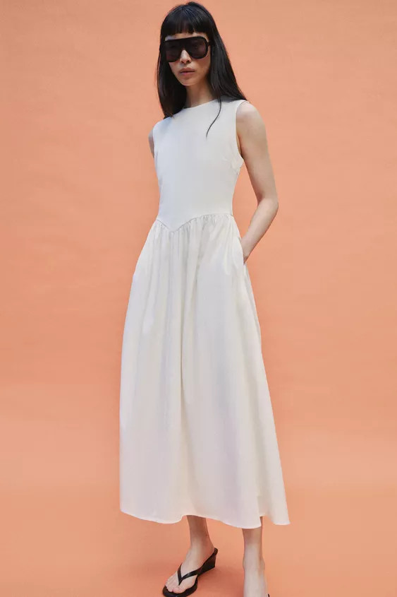 COMBINATION MIDI DRESS | Zara US