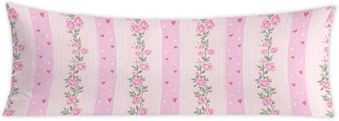 Coquette Pink Floral Heart Valentine's Day 20x54 Body Pillow Cover, Love Shack Fancy Room Decor, ... | Amazon (US)