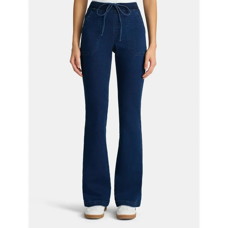 No Boundaries Ribbed Waist Bootcut Pants, 31.5'' Inseam, Women's | Walmart (US)