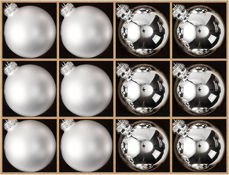 WDS WONDROUS Silver Glass Christmas Ball Ornaments Set – 2.36” Small Xmas Tree Hanging Orname... | Amazon (US)