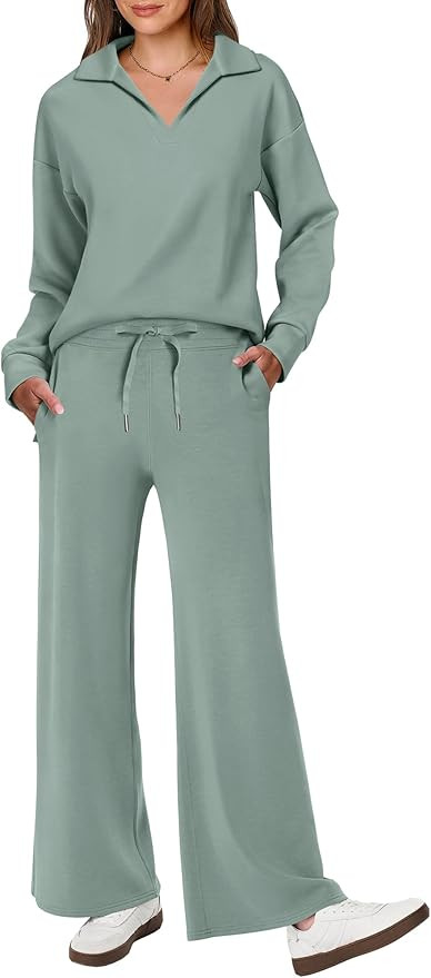ANRABESS Womens 2 Piece Outfits Sweatsuit Long Sleeve Oversized Sweatshirt Sweatpants Tracksuit S... | Amazon (US)
