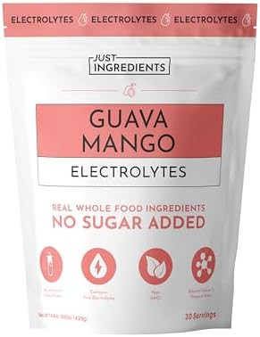 JUST INGREDIENTS Guava Mango Electrolytes - 30-Serving Hydration Drink Mix with Coconut Water, Se... | Amazon (US)