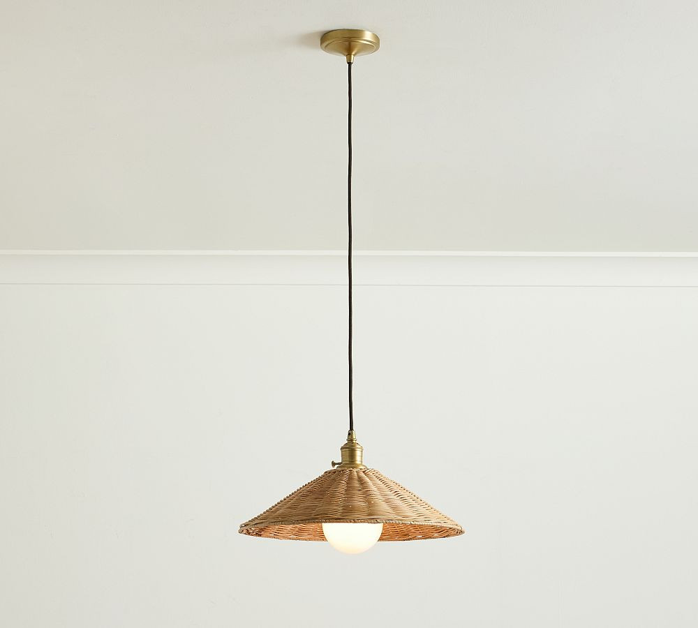 Flared Woven Cord Pendant | Pottery Barn (US)