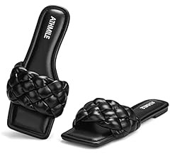 ATHMILE Braided Sandals for Women Square Open Toe Fashion Slide Sandals for Dressy Summer Beach S... | Amazon (US)
