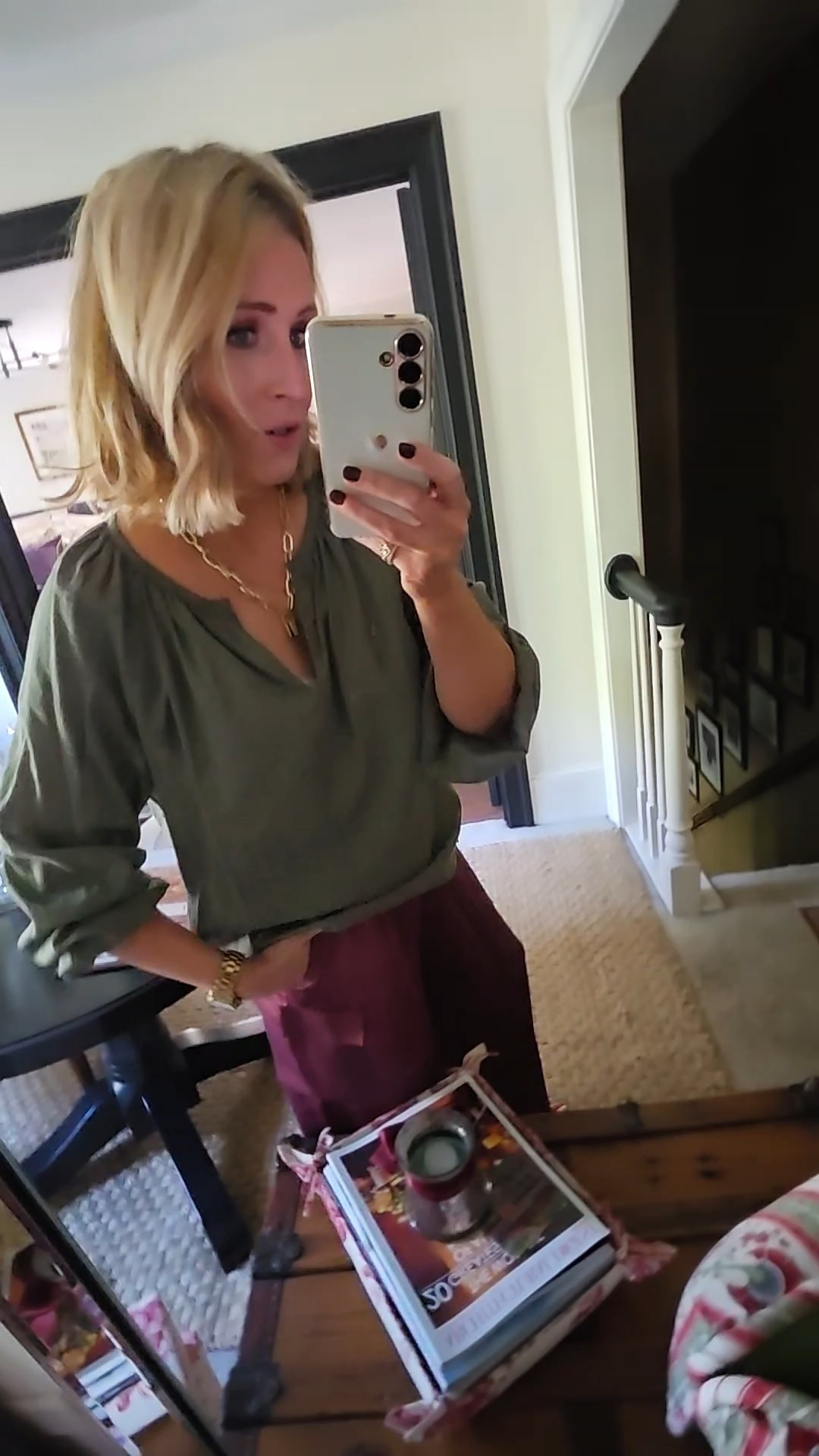 Filming episode 2 in a few minutes interviewing the owner of the Richmond Olive oil company and I couldn't think of a better time to wear my olive linen blouse from banana Republic it's from a few years ago I will try to link something similar and I have dusty pink satin cargo pants on the bottom

#LTKdayinmylife #LTKootd #LTKstorytime
