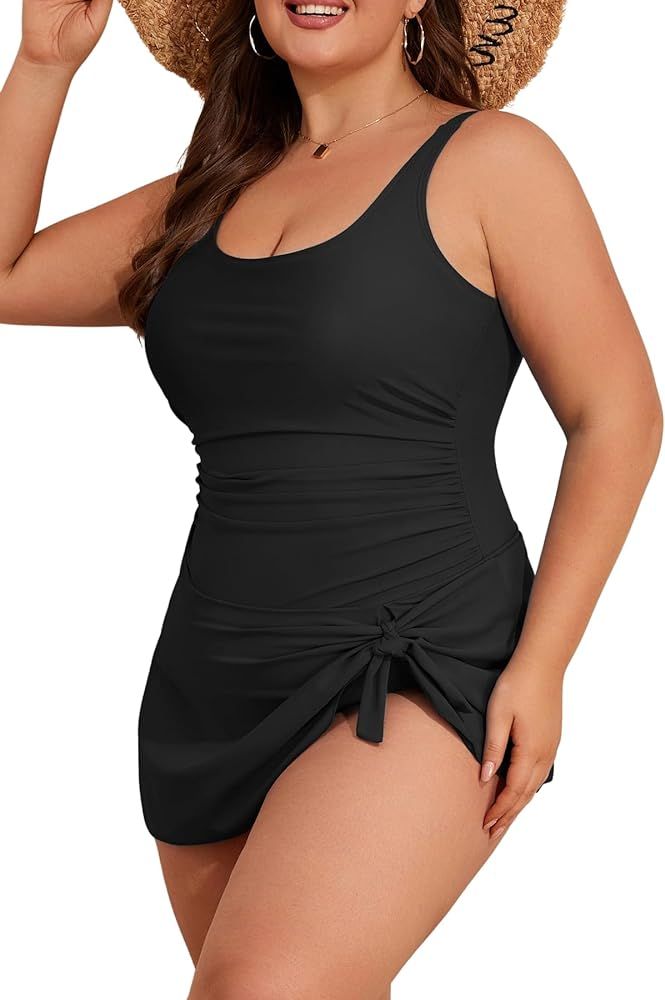Eomenie Plus Size Swimdress for Women One Piece Swimsuit Tummy Control Swim Dresses Skirt Bathing... | Amazon (US)