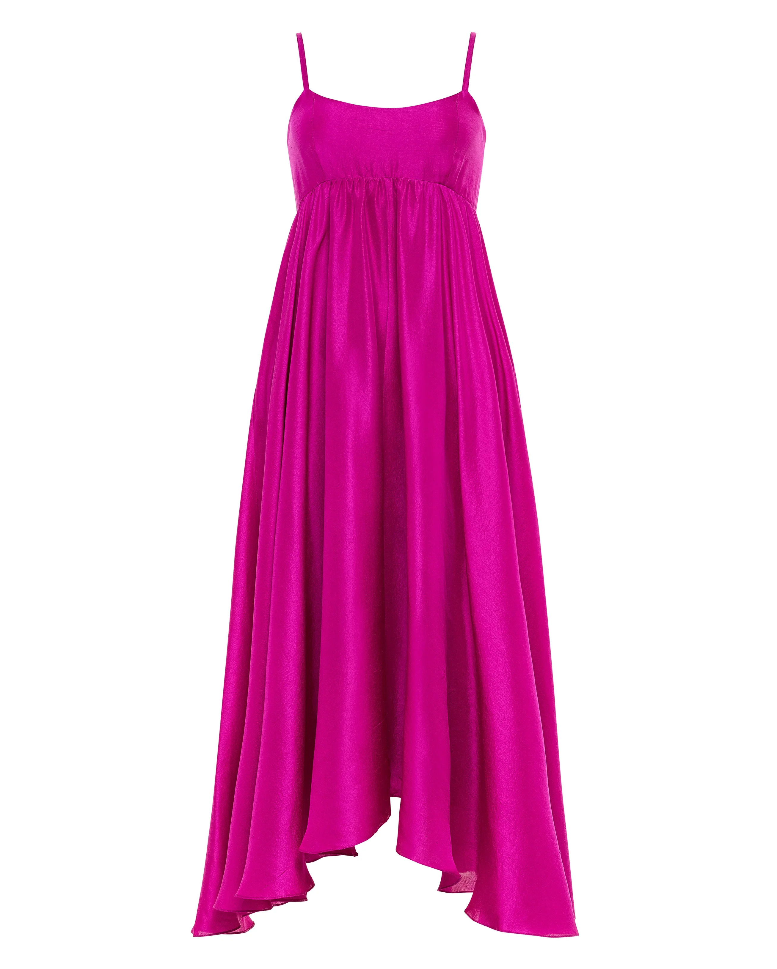 Rory raw silk midi Magenta / XS | Azeeza