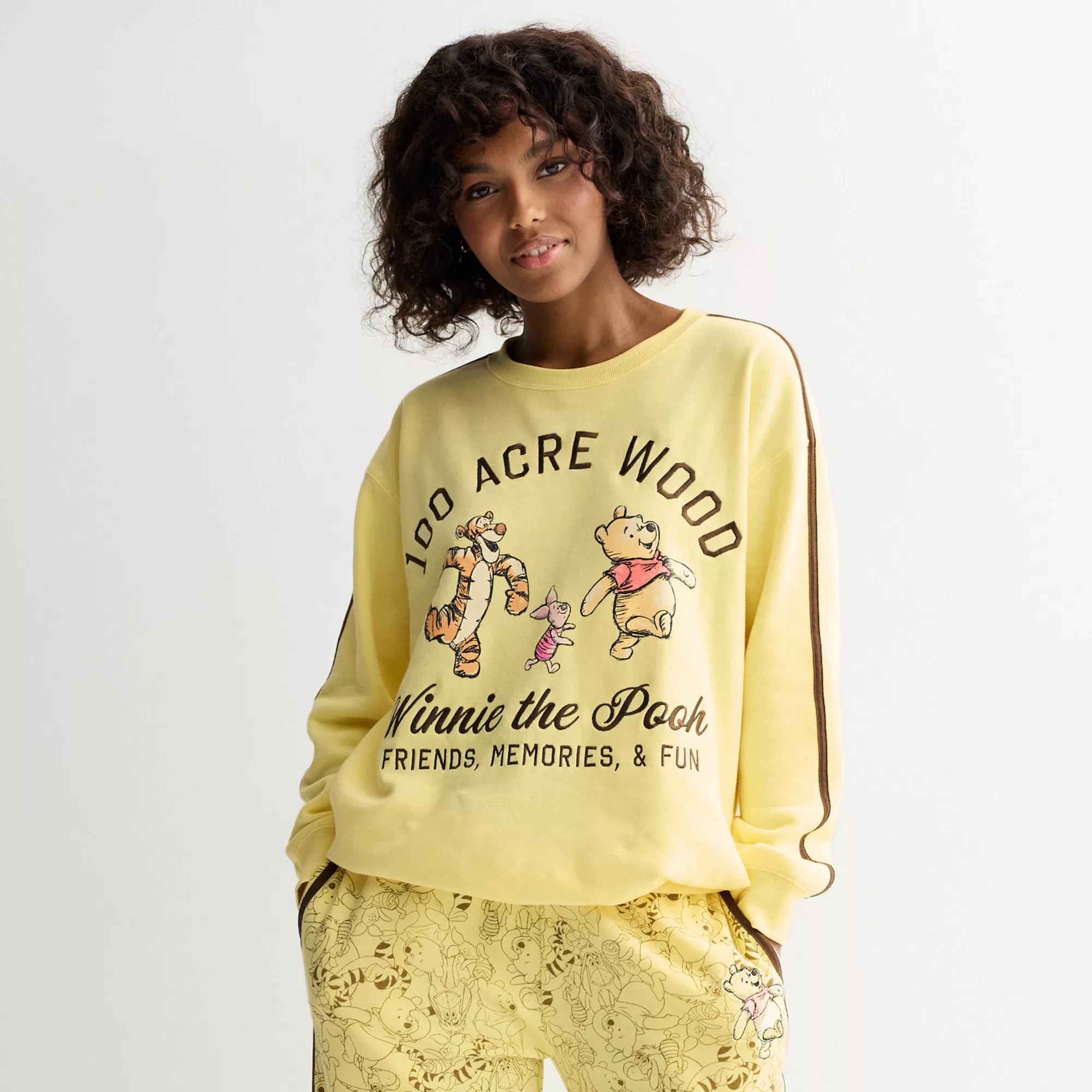 Juniors' Disney's Winnie the Pooh 100 Acre Wood "Friends, Memories & Fun" Graphic Fleece Pullover | Kohl's