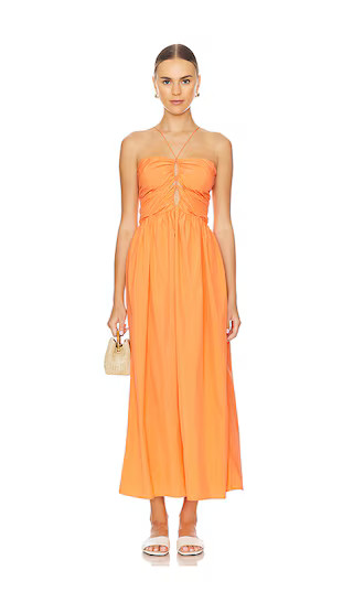Silvia Midi Dress in Papaya | Revolve Clothing (Global)