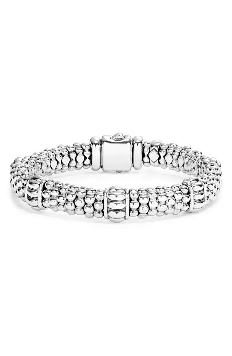 Fluted Station Caviar Rope Bracelet | Nordstrom