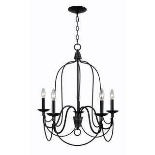 Home Decorators Collection Rivy West 5-Light Oil Rubbed Bronze Chandelier with Silver Highlights ... | The Home Depot