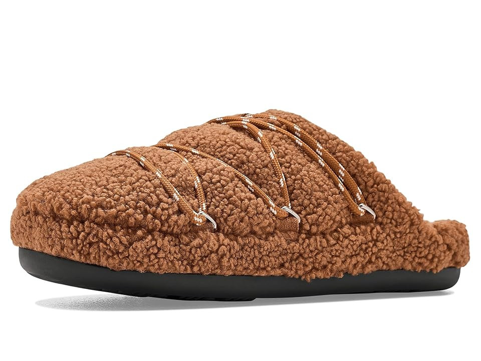 MOON BOOT Teddy Slipper Shoes Cognac : EU 38 (US Men's 6 - Women's 7) Medium, Leather/Polyester | Zappos