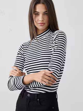Ribbed Mock-Neck Top | Banana Republic Factory