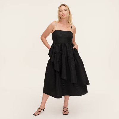 Women's Tiered Ruffle Midi Tank Dress -  kate spade new york x Target Black | Target