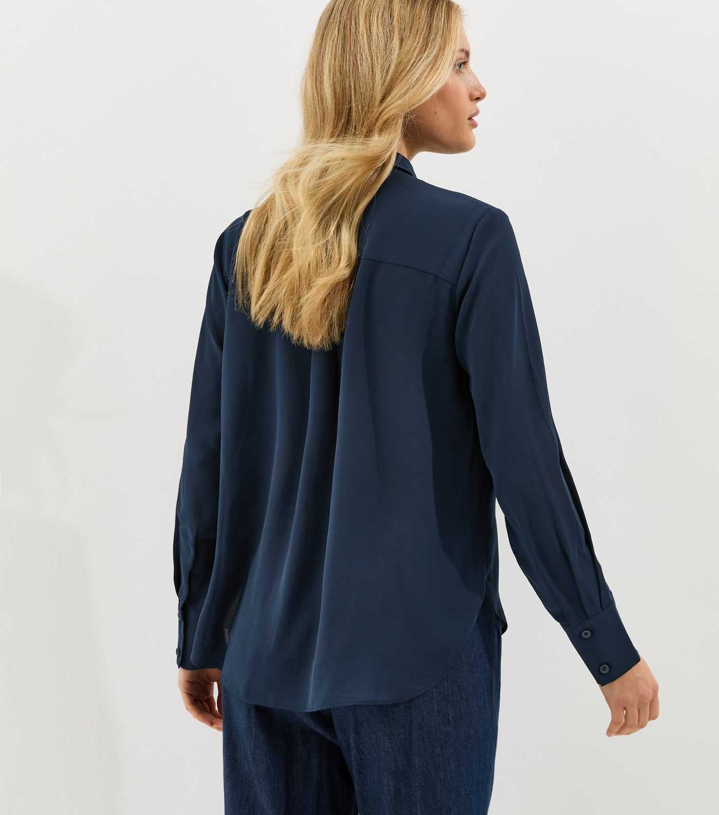 Navy Concealed Button Shirt | New Look | New Look (UK)