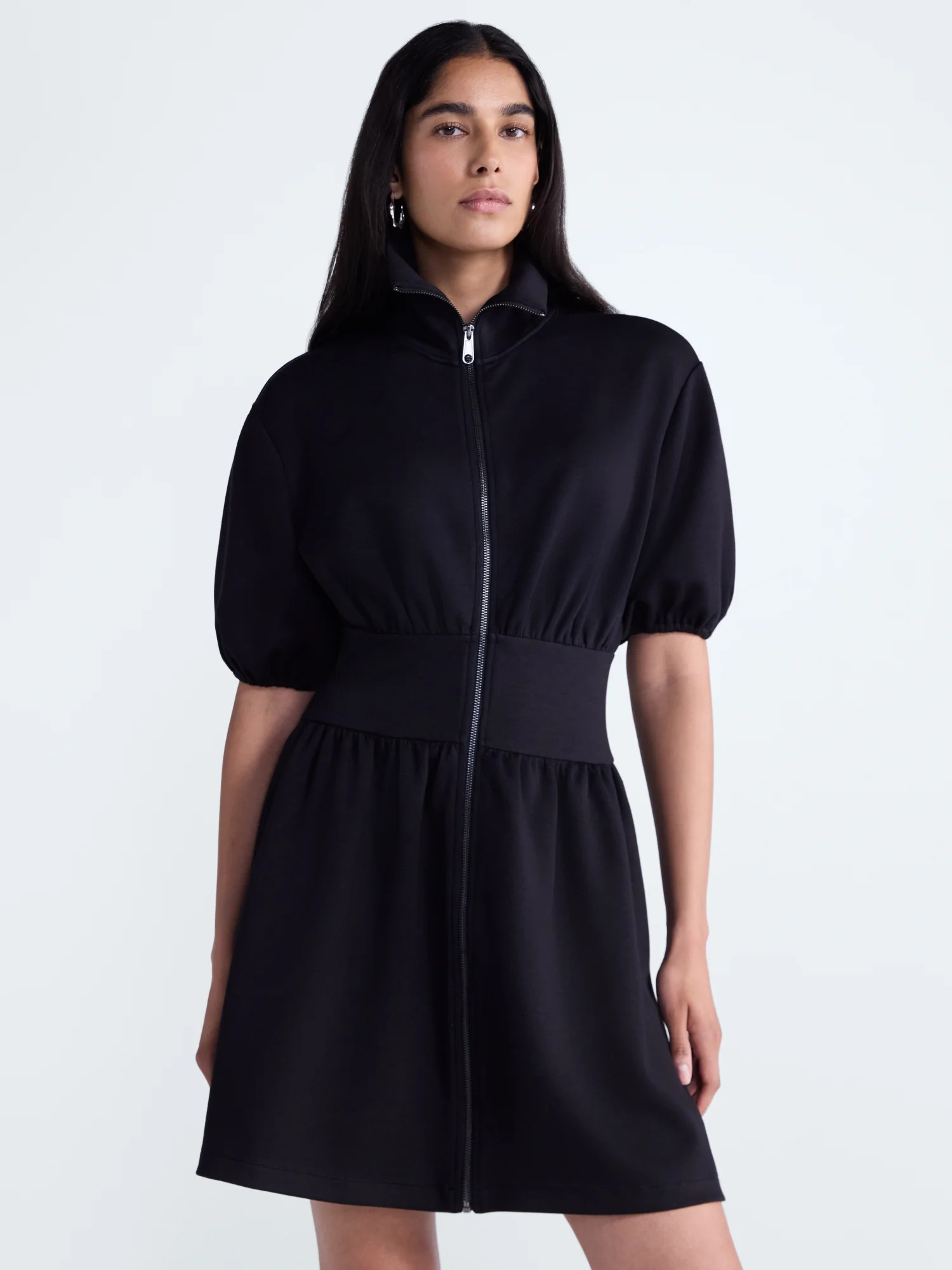 Scoop Women's and Women's Plus Scubaknit Zip Front Dress, Sizes XS-4X | Walmart (US)
